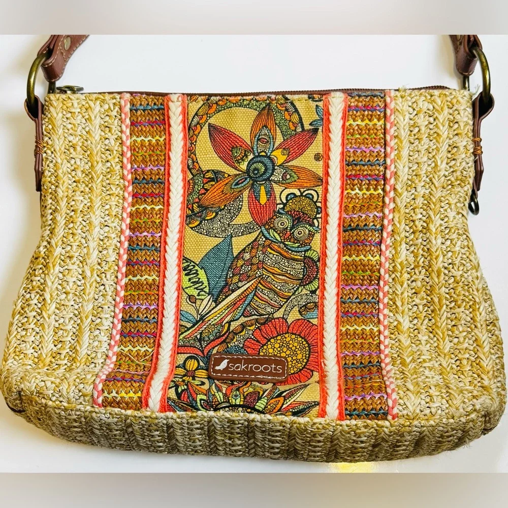 The Sak Crossbody Purse Bag Sakroots Sky Spirit Desert Owl Crossbody Purse - Picture 3 of 14